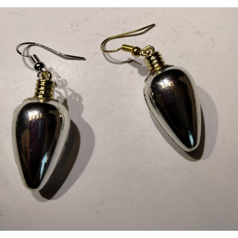 Silver Christmas Tree Light Earrings
